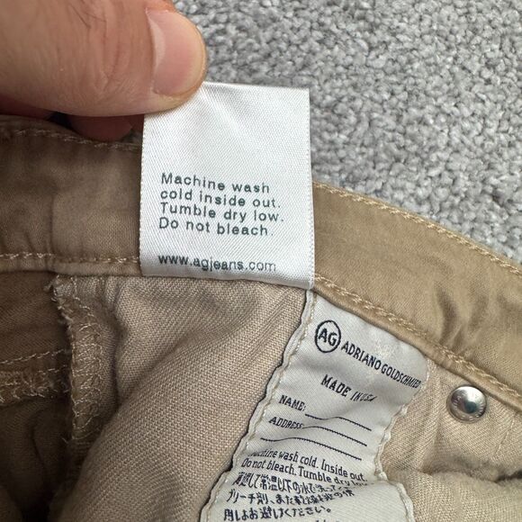 AG Adriano Goldschmied The Stilt Cigarette Pants Womens 28R Tan Khaki Straight - Picture 9 of 16